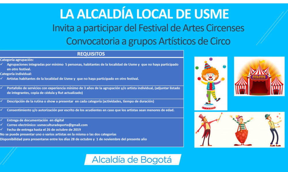 Convocatoria: Grupos Artísticos Para Participar en el Festival de Arte Circense