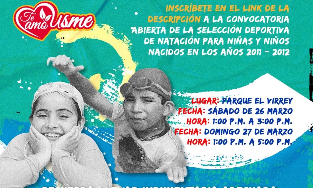 Convocatoria Selección Deportiva de Natación para Niños y Niñas