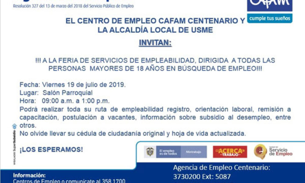 Feria de Servicio de Empleabilidad en Usme