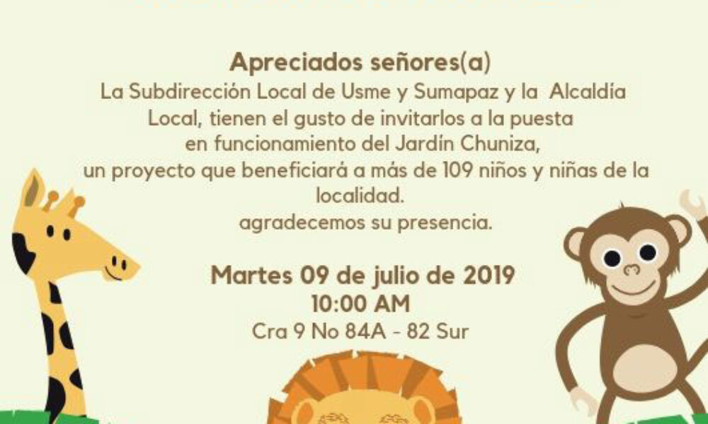 Puesta en Funcionamiento Jardín Chuniza