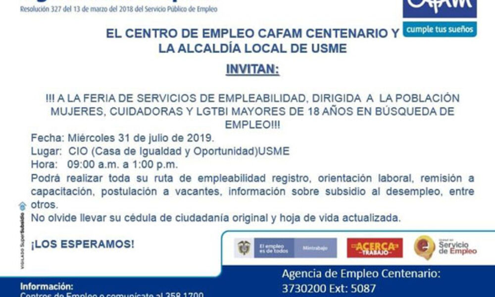 Segunda Feria de Servicio de Empleabilidad en Usme