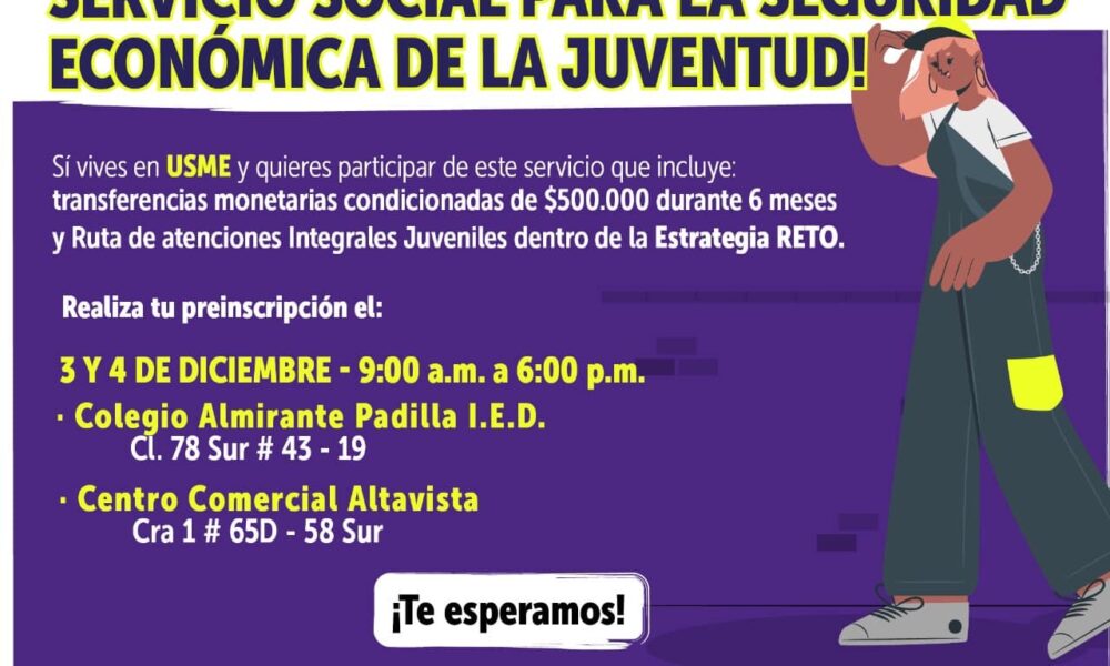 Servicio social para la seguridad económica de la juventud en Usme