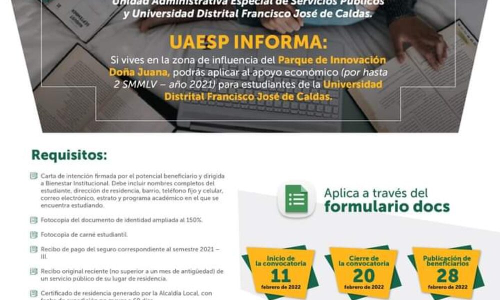 Convenio No 544 – 2021 UAESP – Universidad Distrital Francisco José de Caldas