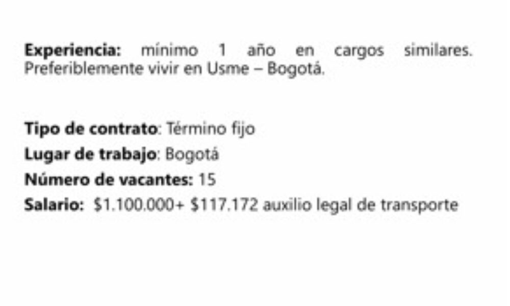 Convocatoria Laboral Ayudante Obra Civil