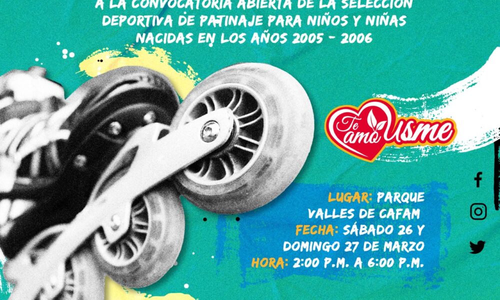 Convocatoria Selección Deportiva de Patinaje Para Niñas y Niños