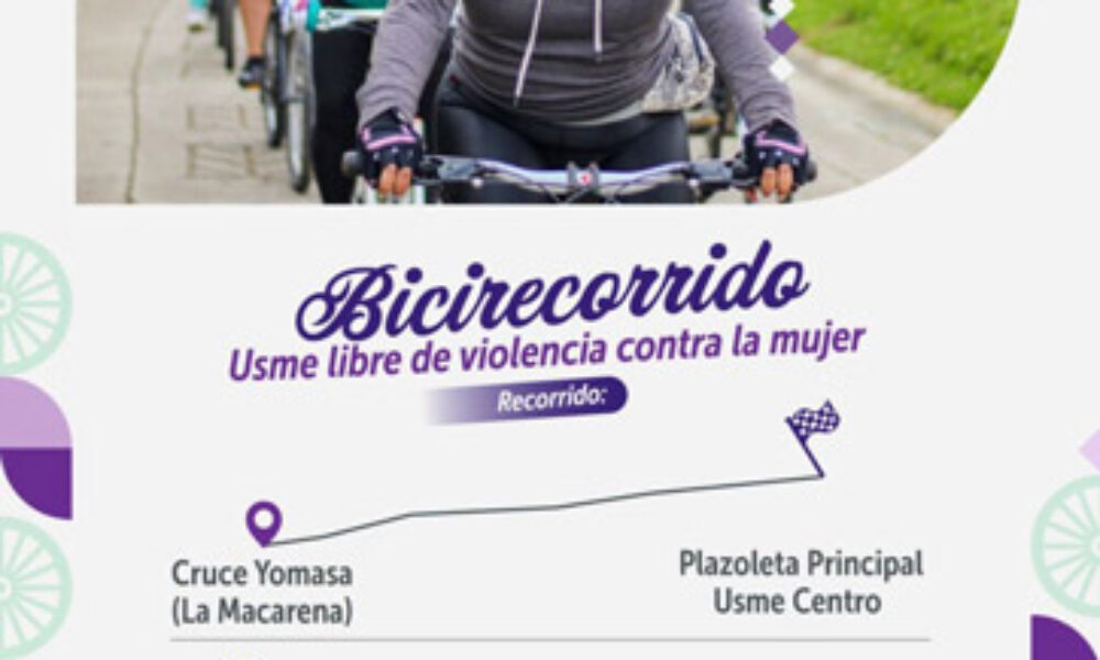 Bicirecorrido Usme libre de violencia contra la mujer