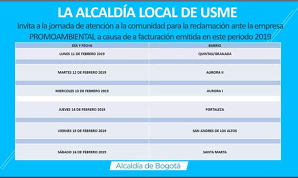 Jornada de atención por facturación en recibos públicos