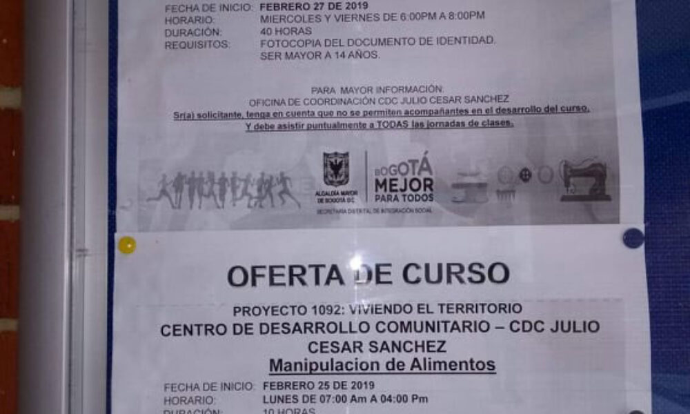 Oferta de Cursos en el CDC Julio Cesar Sánchez