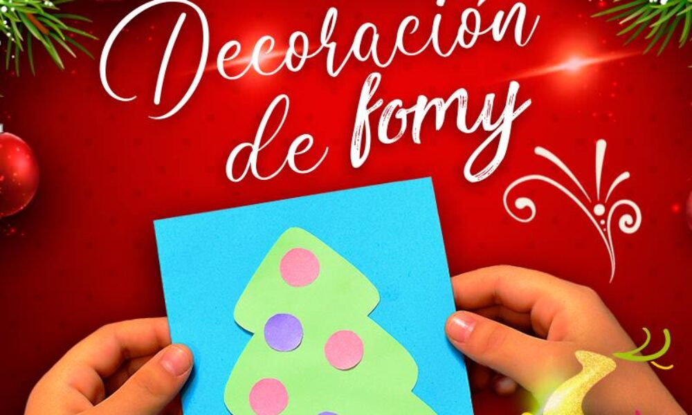 Taller de decoración navideña en foamy y con material reciclable